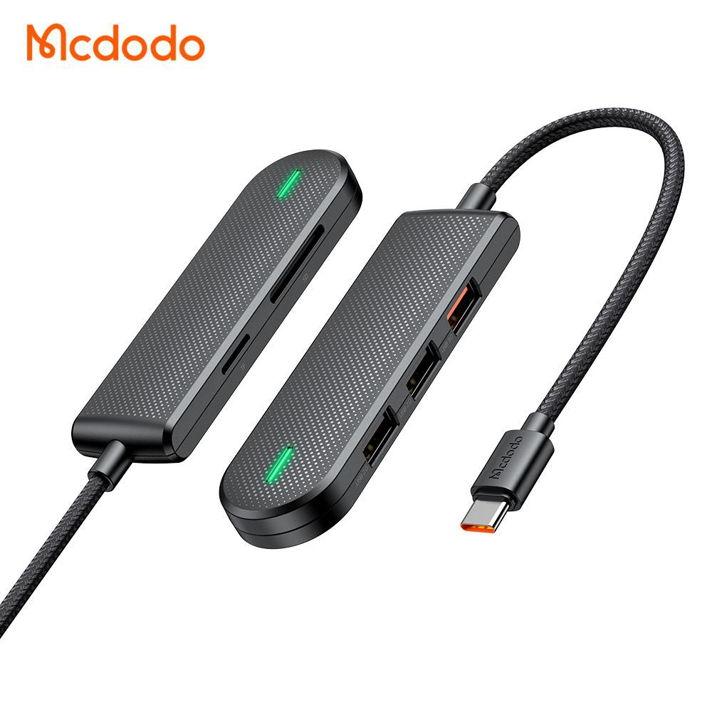 تبدیل هاب چندکاره 5 پورت مک دودو مدل MCDODO HU-1430 پورت ورودی تایپ سی